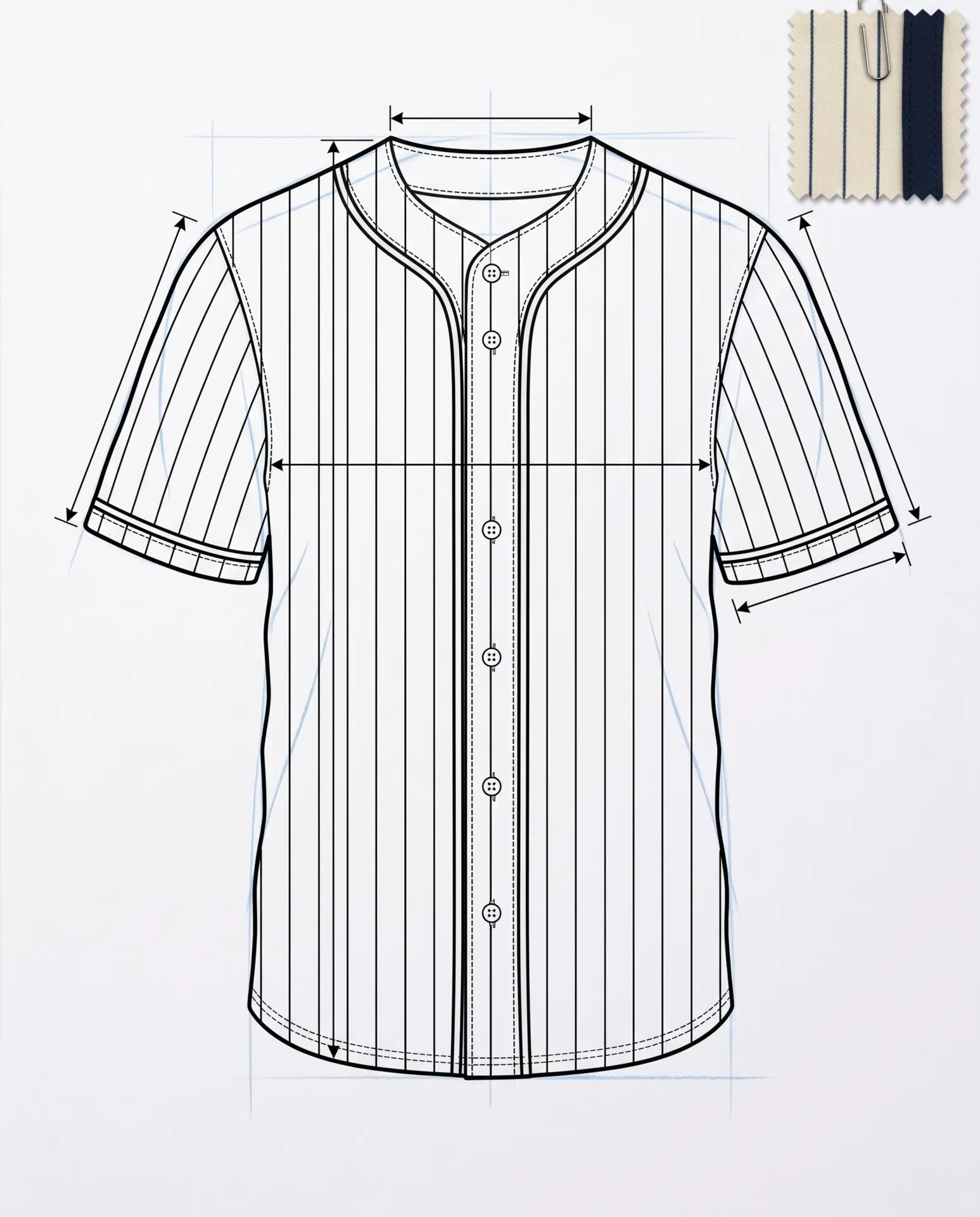 Diamond Button-Front Jersey — tech pack