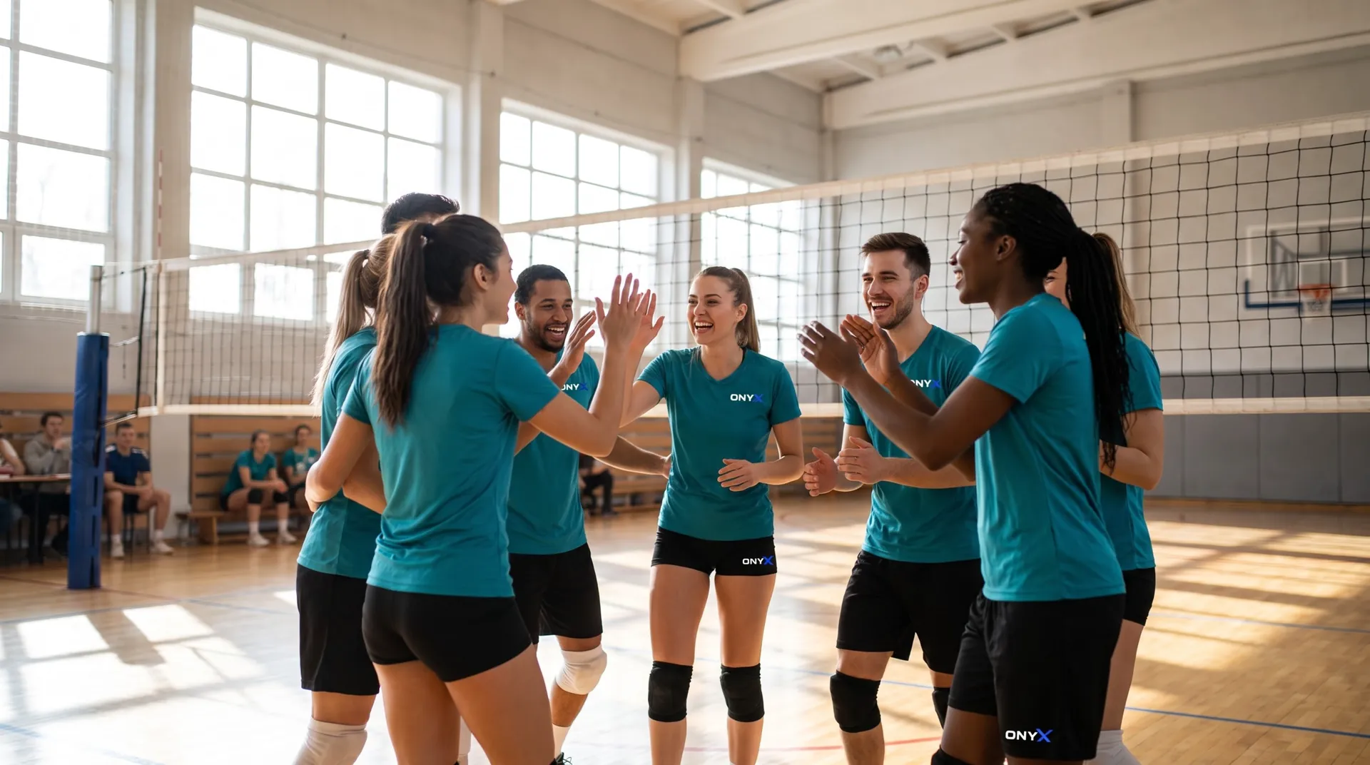 Volleyball team in custom Onyx kits