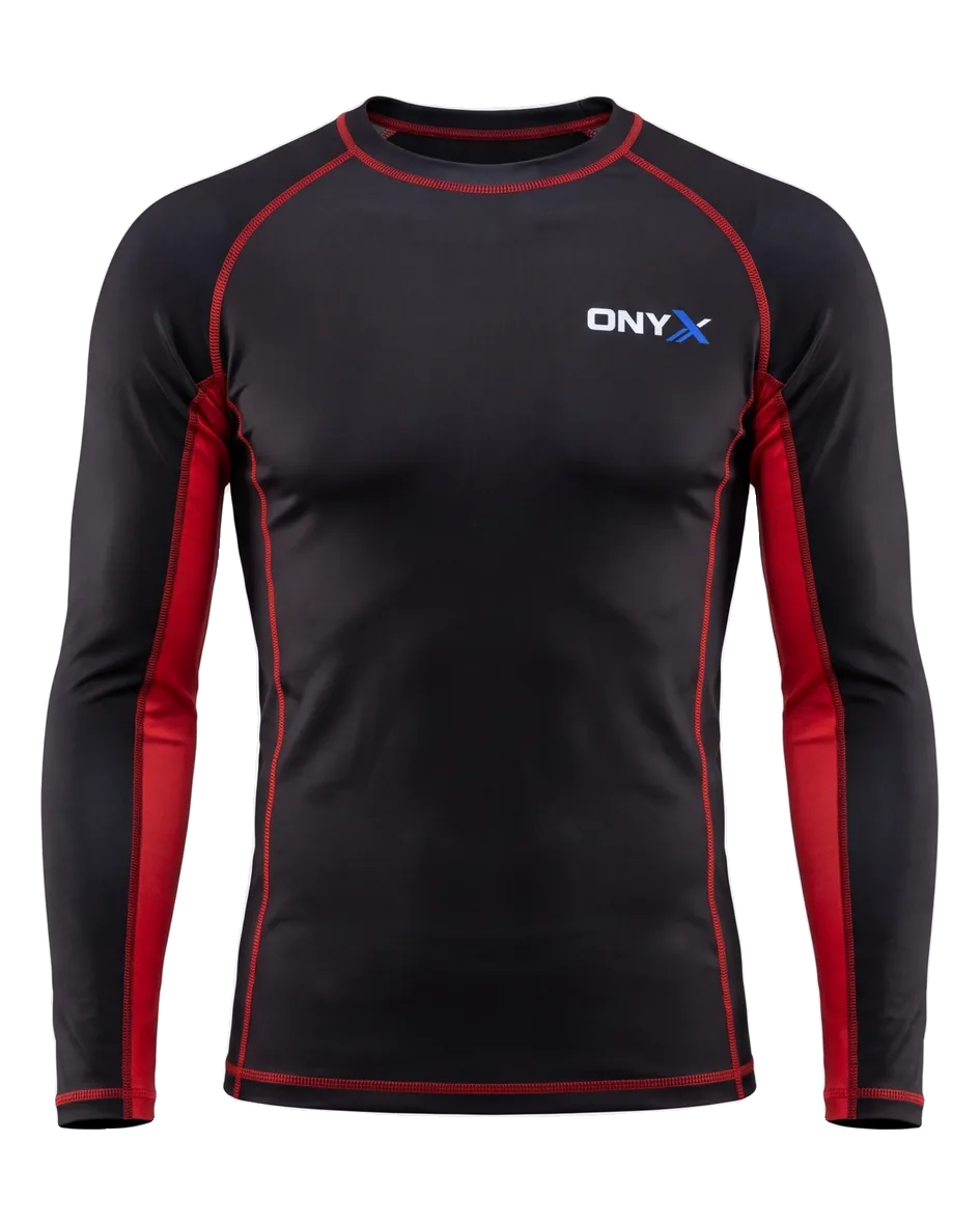 Clinch Rash Guard — Black / red custom rash guard