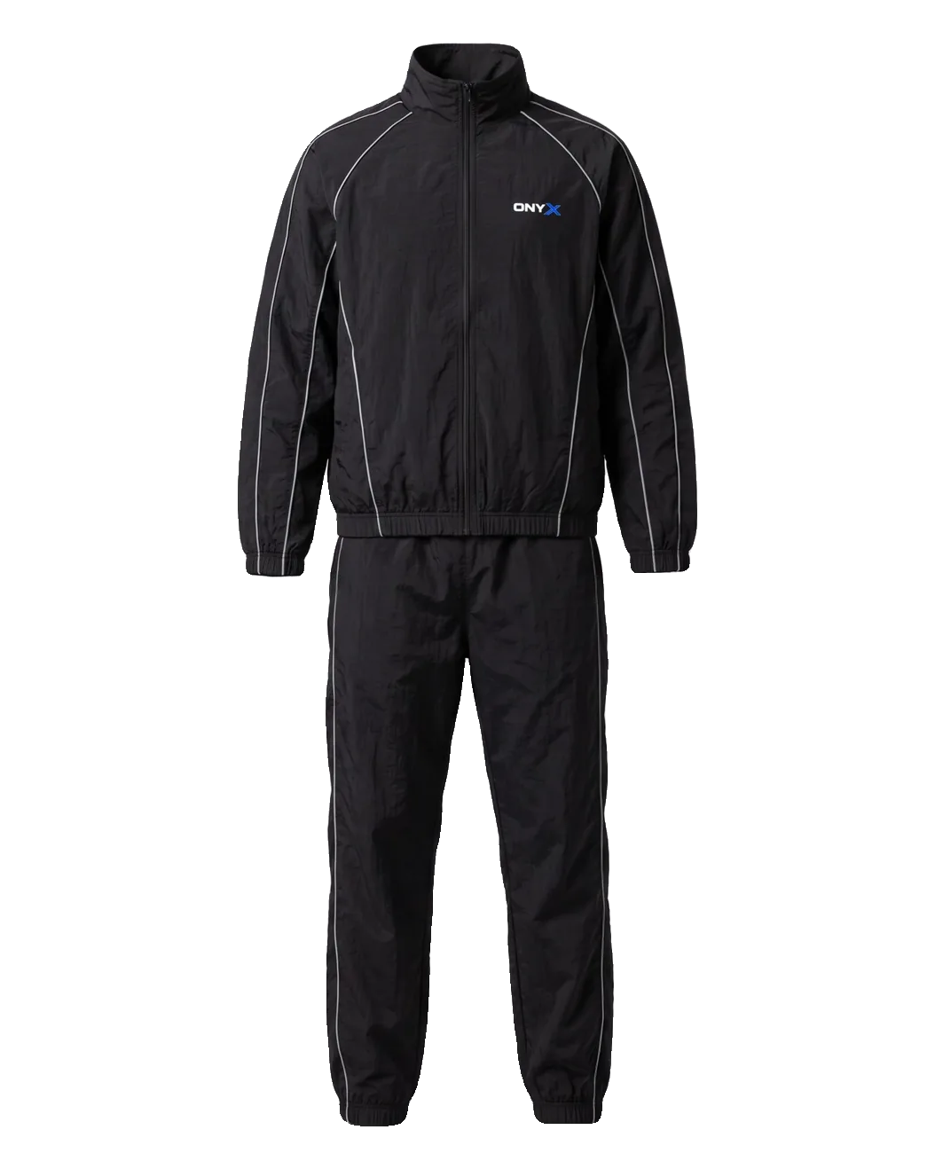Nylon Shell Suit — Black / reflective custom shell suit