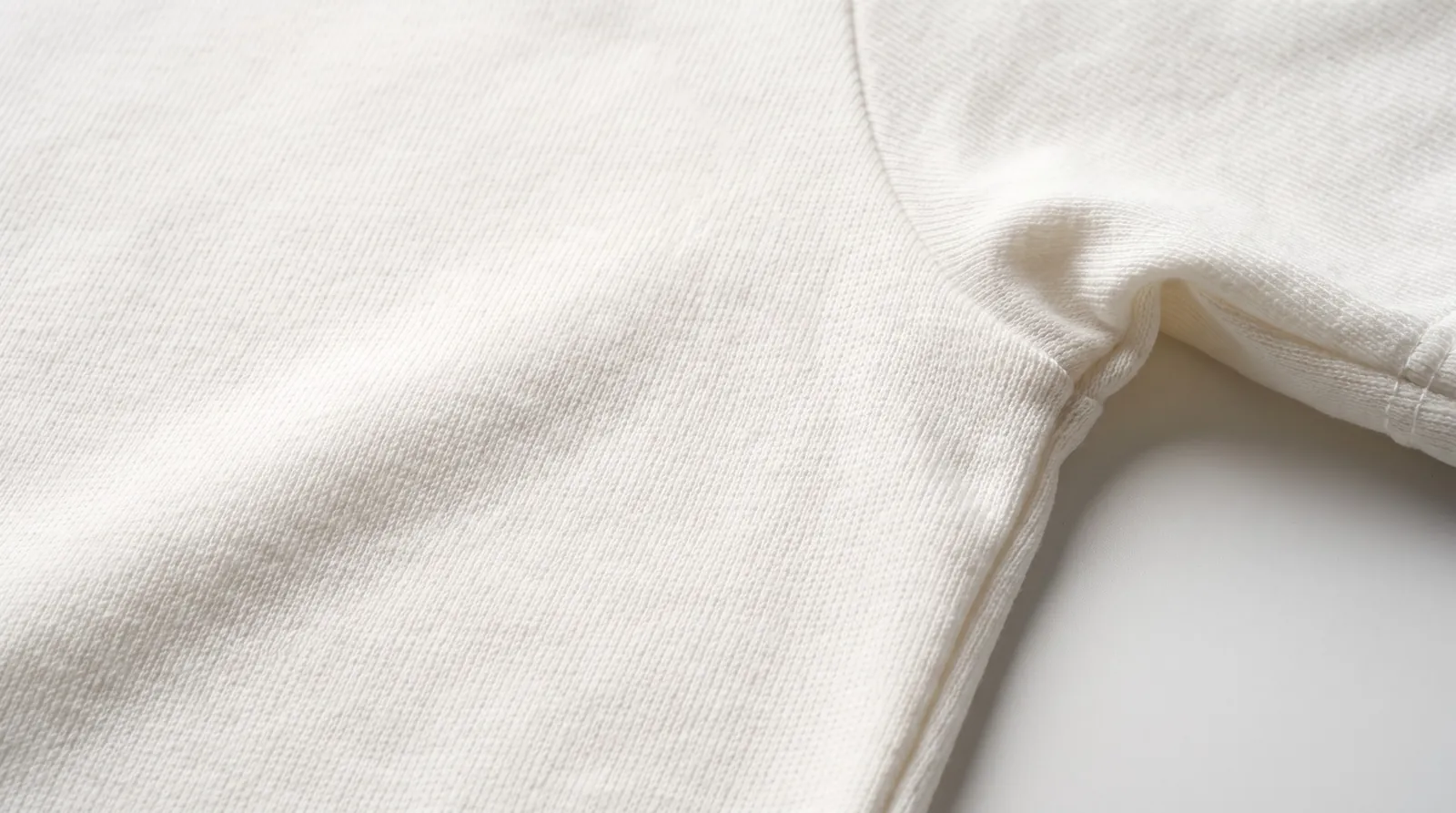 Plain white knit fabric, close-up, before decoration