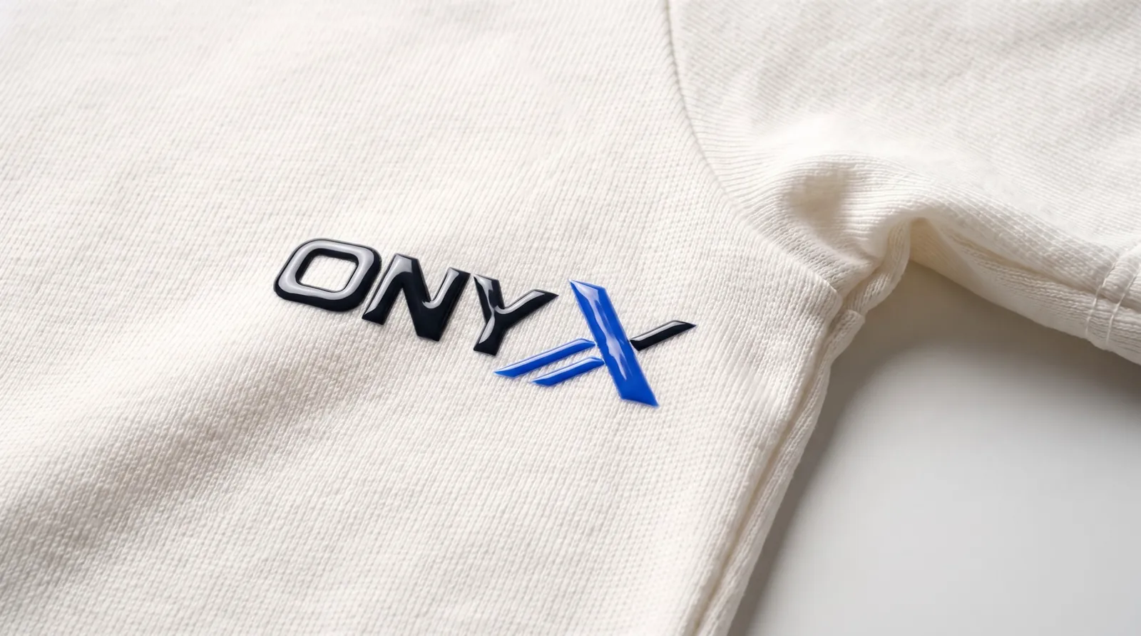 Silicone transfer close-up of the Onyx logo