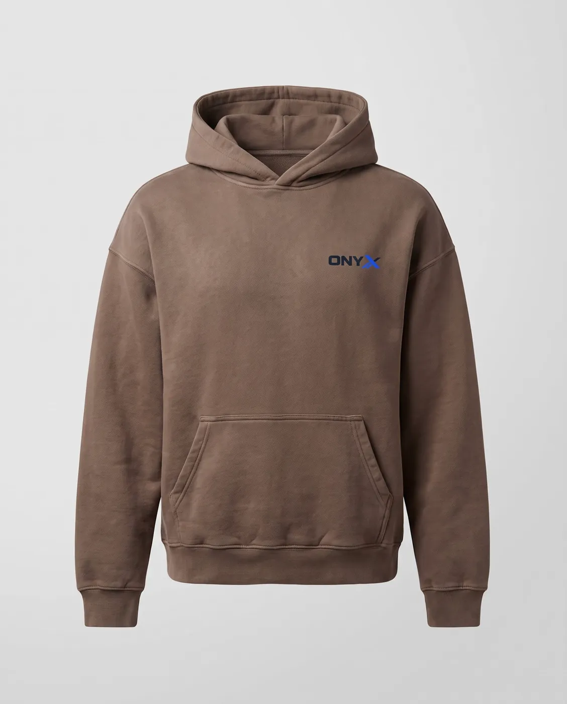 Heavyweight pullover hoodie in washed mocha