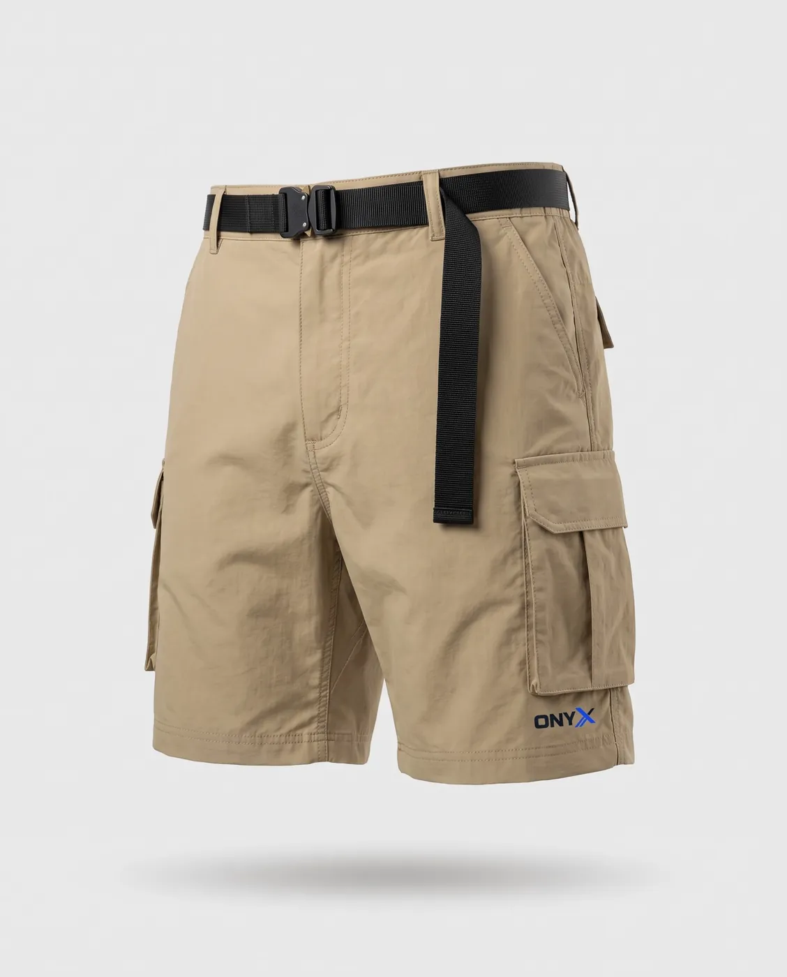 Nylon Utility Shorts — Khaki