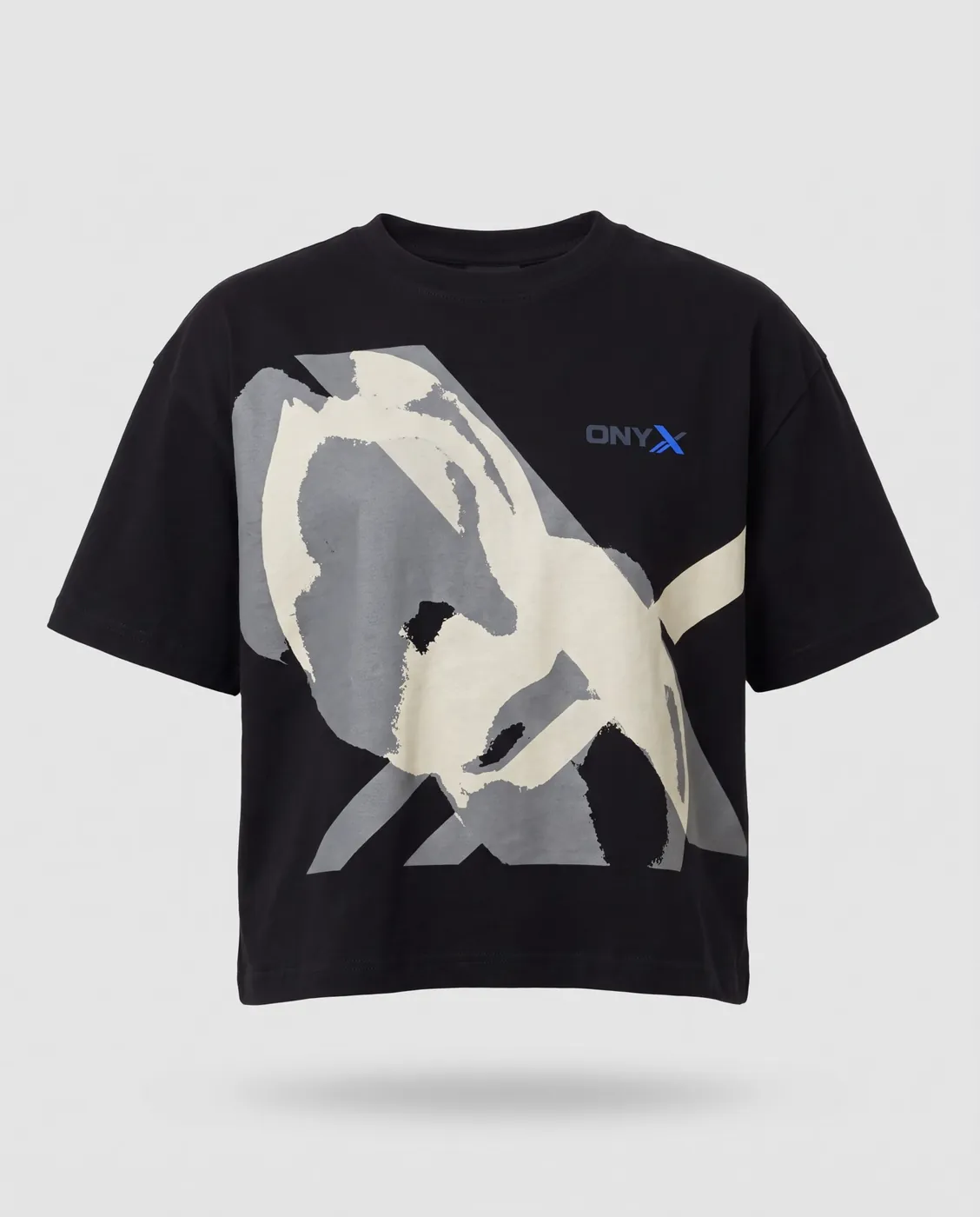 Boxy Graphic Tee — Black / back print