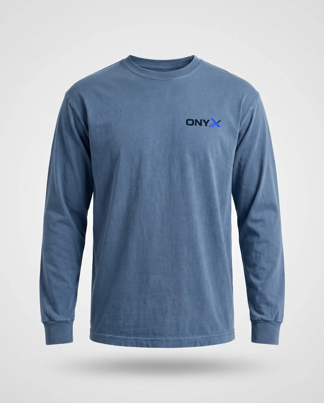 Heavyweight Long-Sleeve Tee — Faded blue