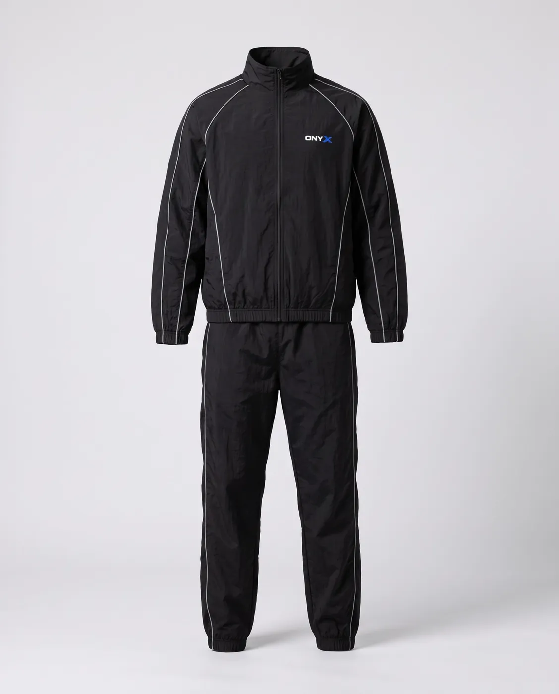 Nylon Shell Suit — Black / reflective