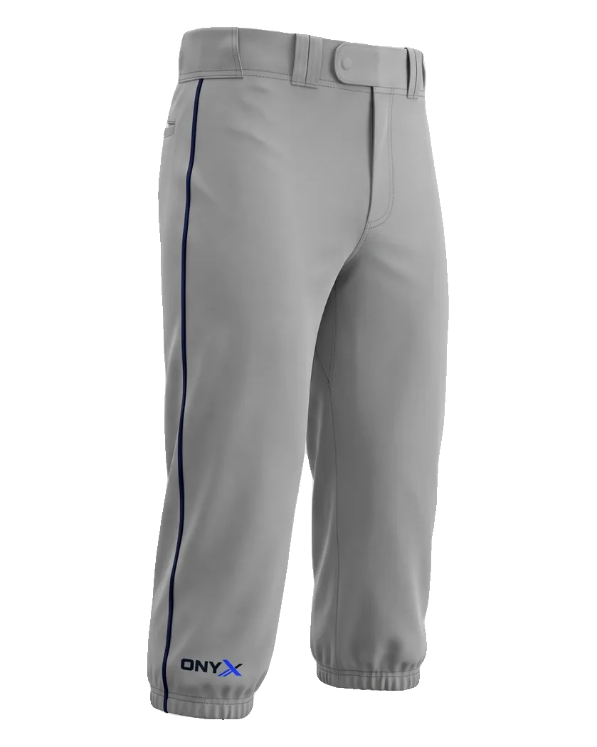 Diamond Baseball Pants — Grey / navy piping custom game pants