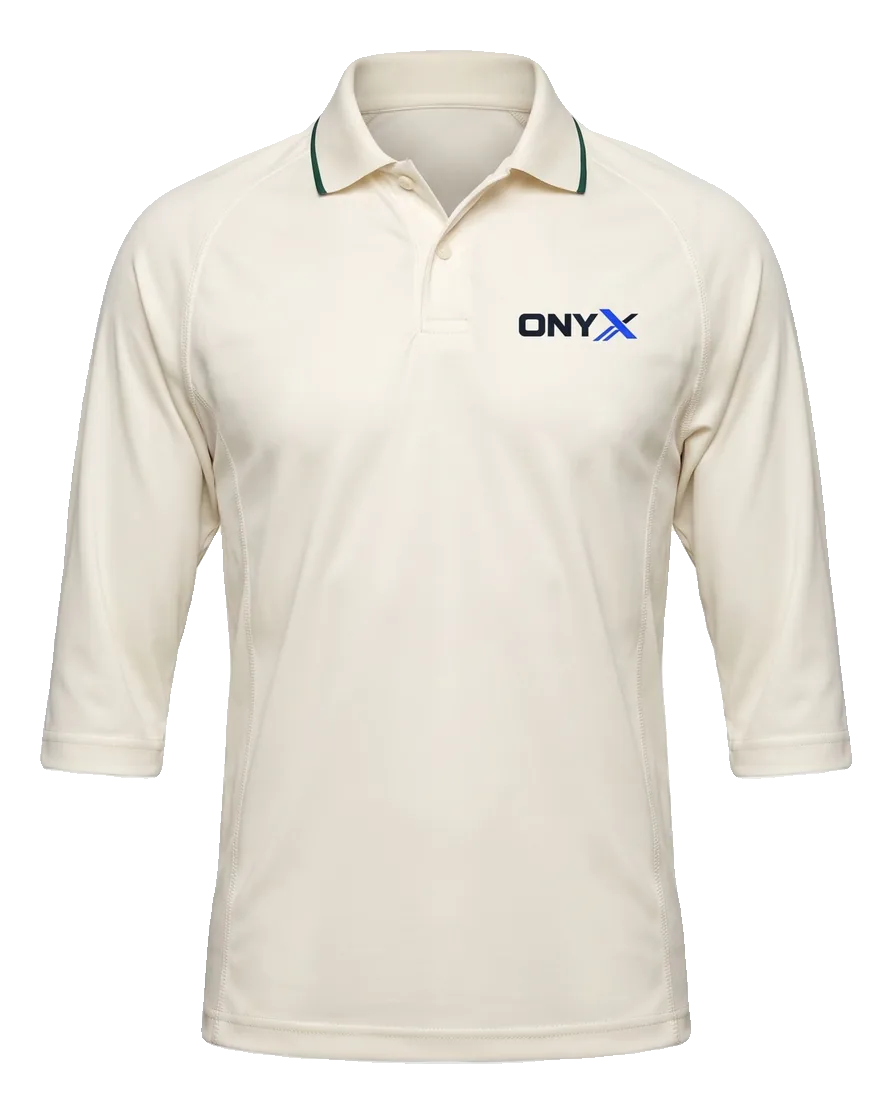 Test Whites Shirt — Cream / green trim custom whites shirt