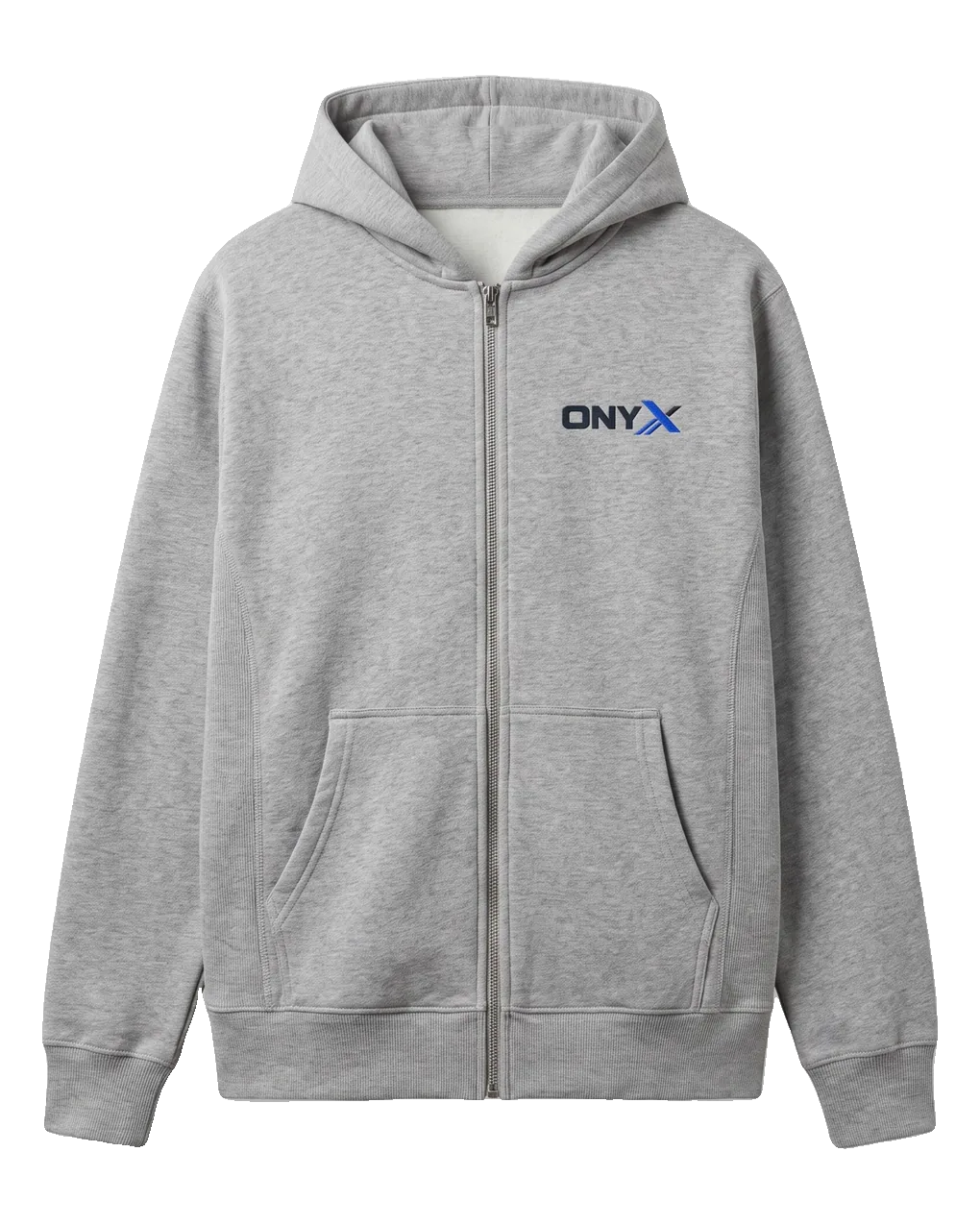 Heavyweight Zip Hoodie — Heather grey custom zip hoodie
