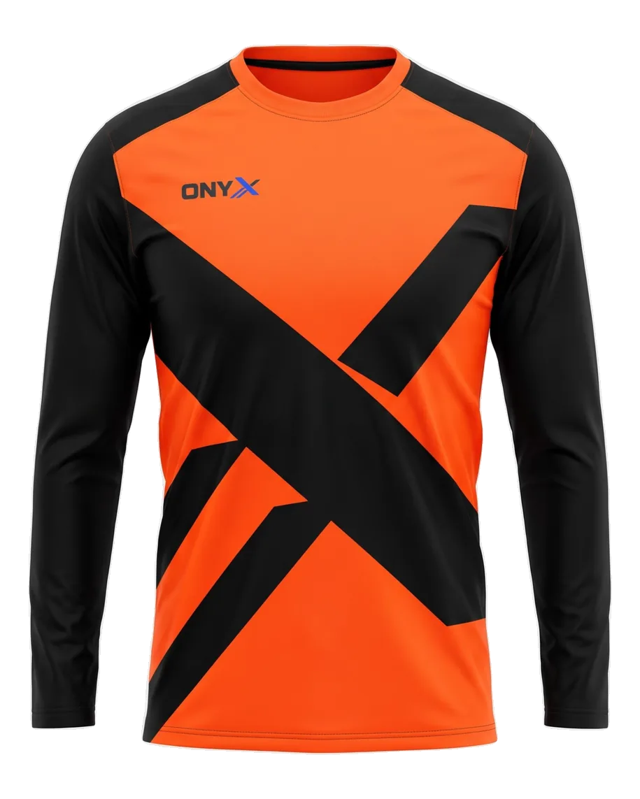 Keeper Long-Sleeve Jersey — Fluoro orange / black custom goalkeeper jersey