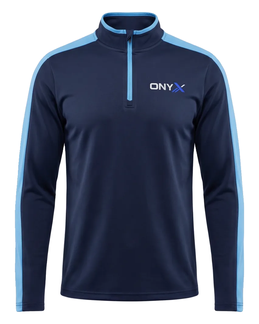 Drill Quarter-Zip Top — Navy / sky blue custom training top