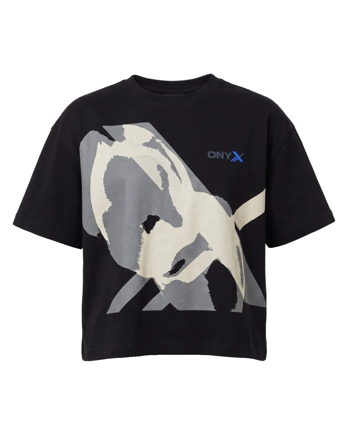 Boxy Graphic Tee — Black / back print custom graphic tee